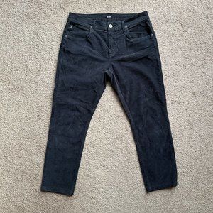 Hudson Jeans Womens 33x27 Corduroy Tapered Leg Mid Rise Black. Like new conditio